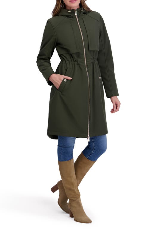 Kensie Hooded Coat In Green