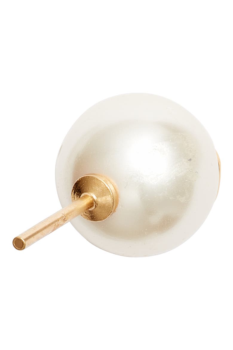 VLOGO Imitation Pearl Stud Earrings, Alternate, color, ORO 18/CREAM