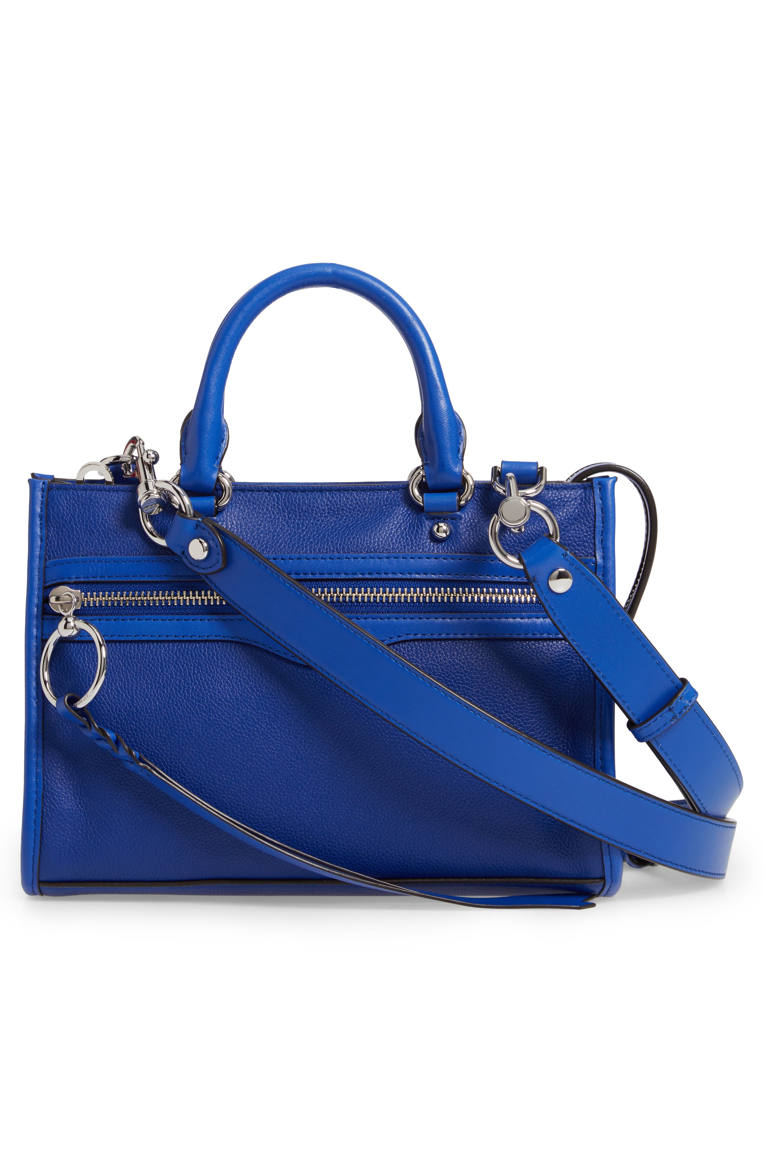 Micro Bedford Leather Satchel, Main, color, BRIGHT BLUE