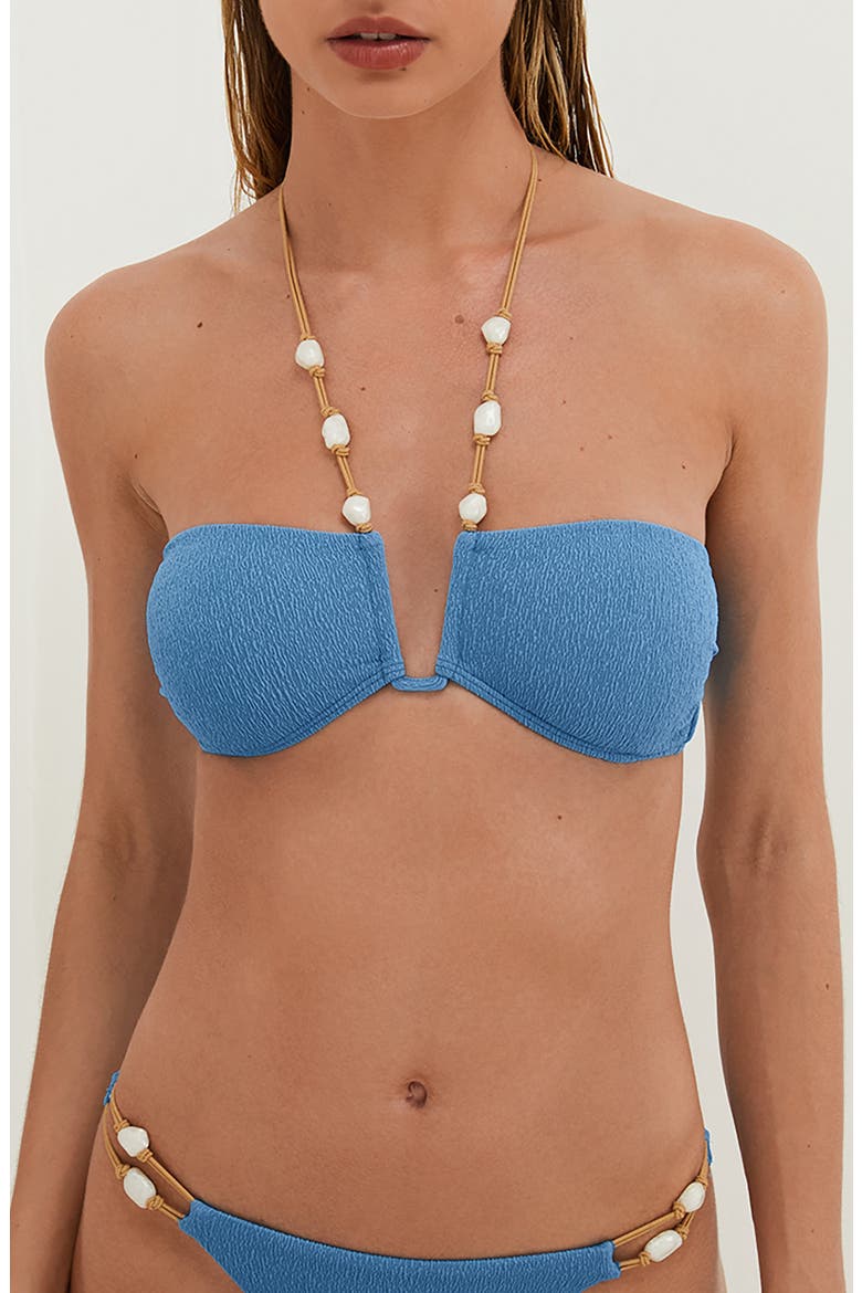 Firenze Ney Carol Beaded Bikini Top, Main, color, BLUE