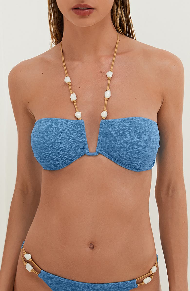 ViX Paula Hermanny Firenze Ney Carol Beaded Bikini Top, Main, color, Blue