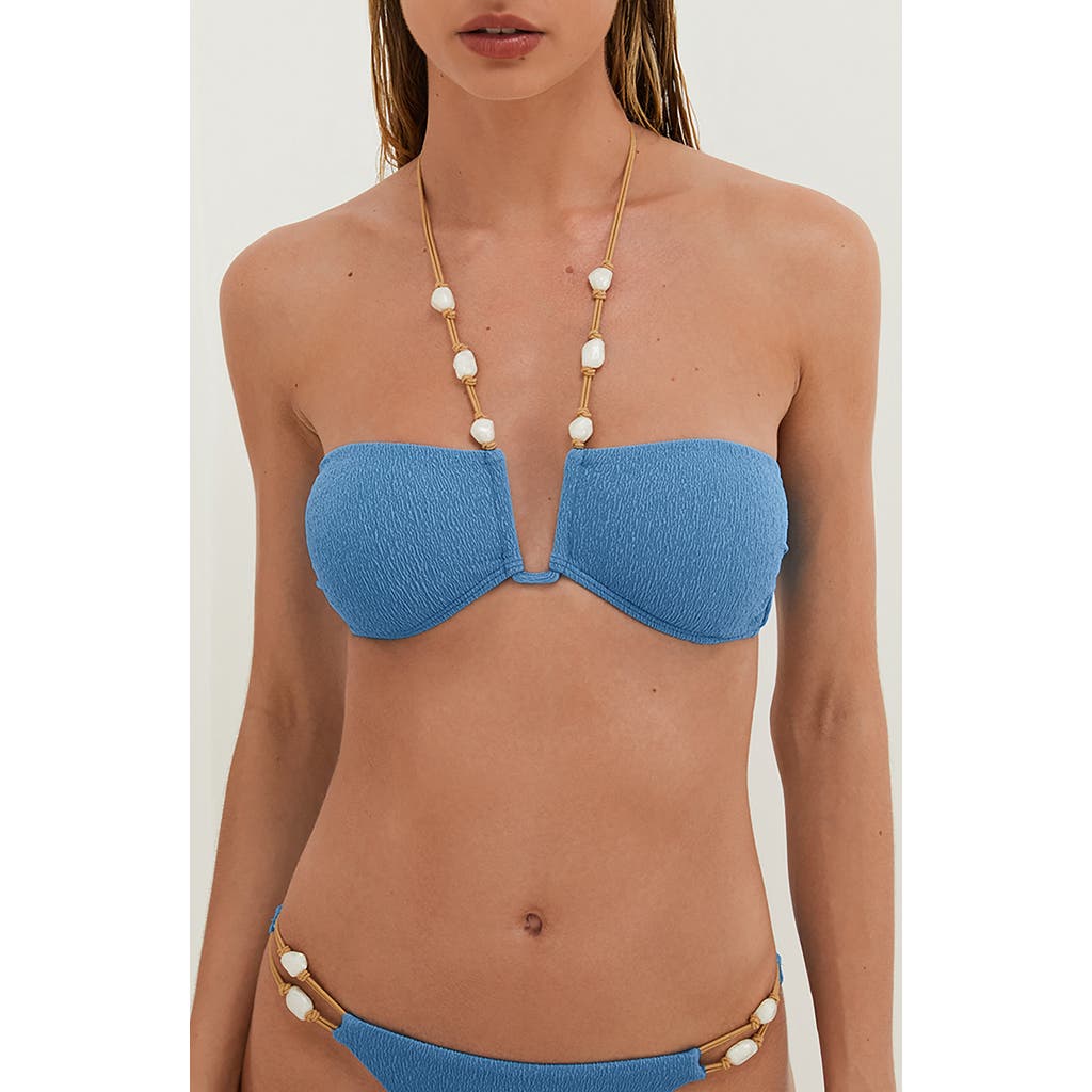 Vix Paula Hermanny Firenze Ney Carol Beaded Bikini Top In Blue