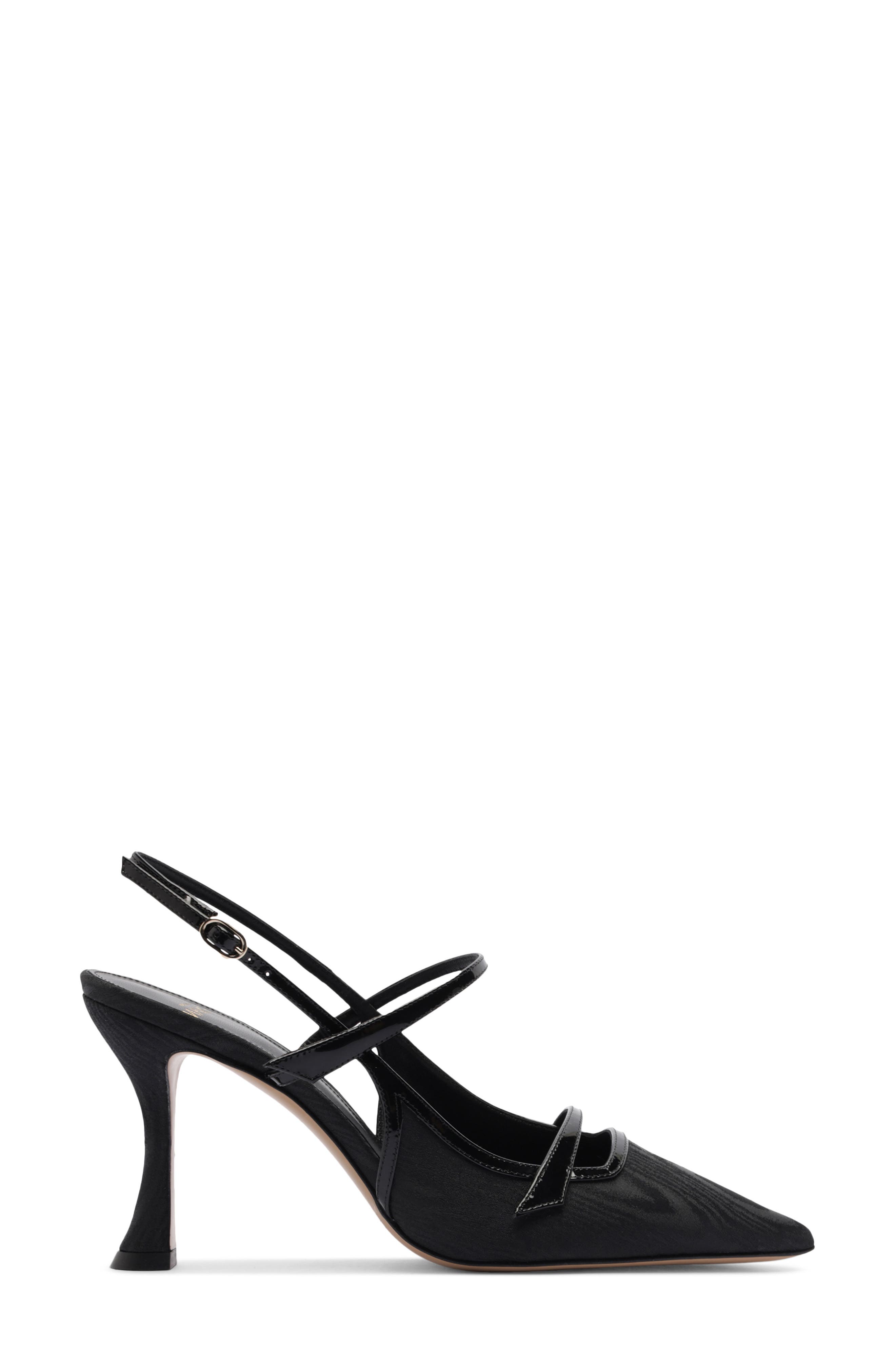 Alexandre Birman Tita Moiré Pointed Toe Slingback Pump, Alternate, color, Black