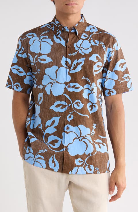 Hi '90s Floral Short Sleeve Button-Down Shirt