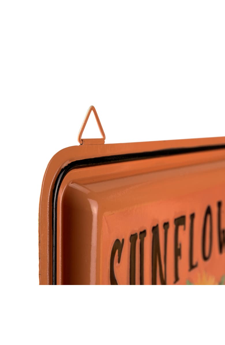 Northlight 15" Burnt Orange Sunflowers Metal Fall Wall Plaque, Alternate, color, Orange