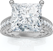 Bliss Diamond Certified 4 1/5Ct Princess Cut Diamond Vintage Engagement Ring Lab Grown