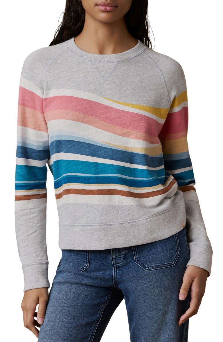 Faherty Print Slub Organic Cotton Sweatshirt, Main, color, Soleil Waves