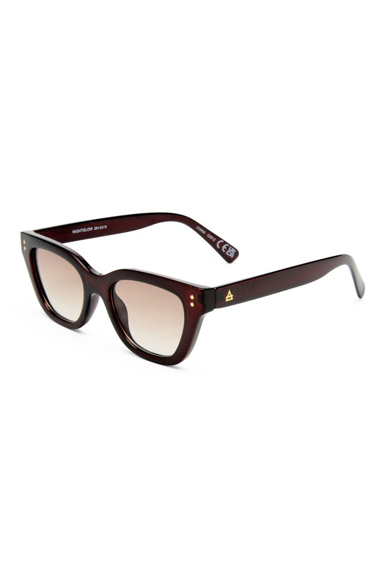 Nightglow Cat Eye Sunglasses, Alternate, color, CHESTNUT