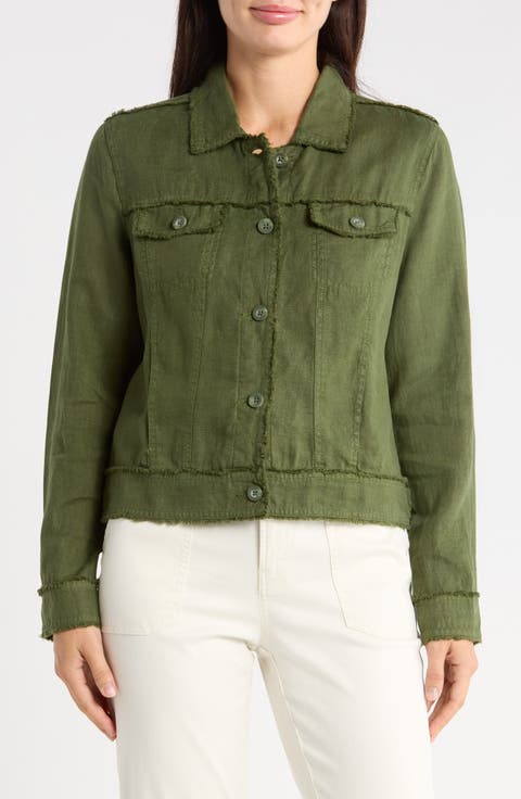 Two Palms Linen Raw Edge Jacket