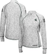 COLOSSEUM Women's Colosseum White Michigan State Spartans OHT Military Appreciation Officer Arctic Camo Fitted Lightweight 1/4-Zip Jacket