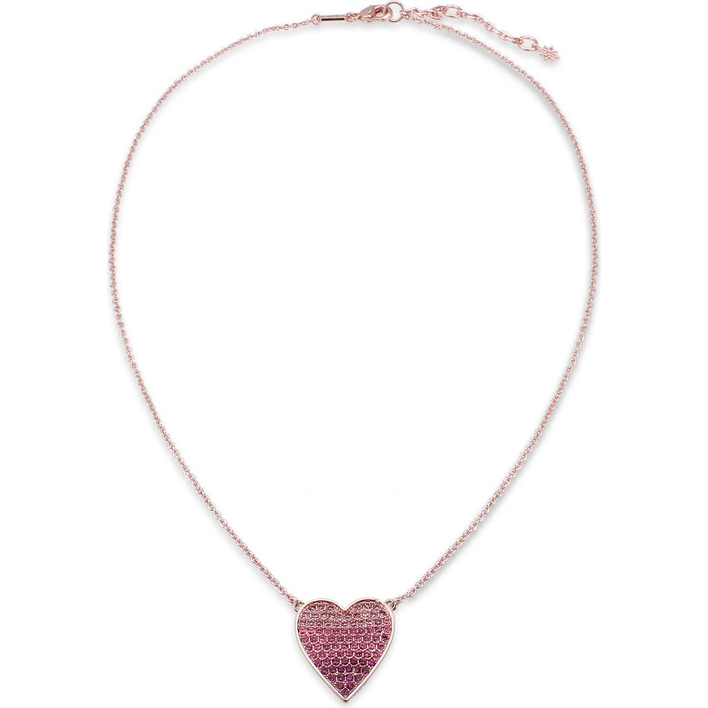 Covet Ombré Pavé Cz Heart Pendant Necklace In Multi