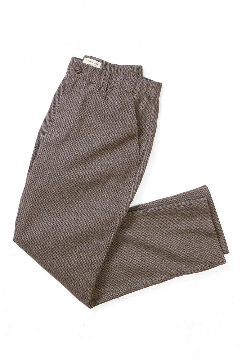 Saturday Slim Straight Leg Houndstooth Chinos, Alternate, color, DARK TAUPE