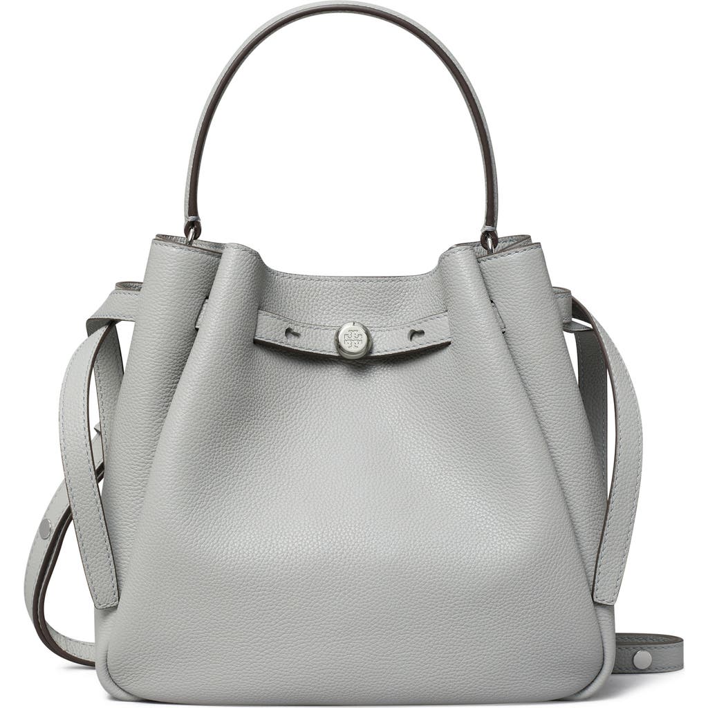 TORY BURCH TORY BURCH ROMY PEBBLE LEATHER BUCKET BAG