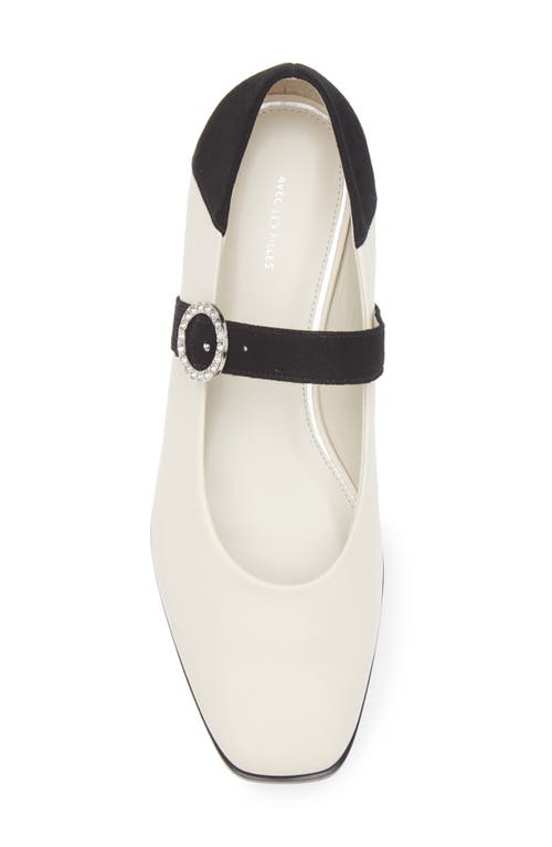 Kaanas Gaelle Colorblock Mary Jane Ballet Flat In White