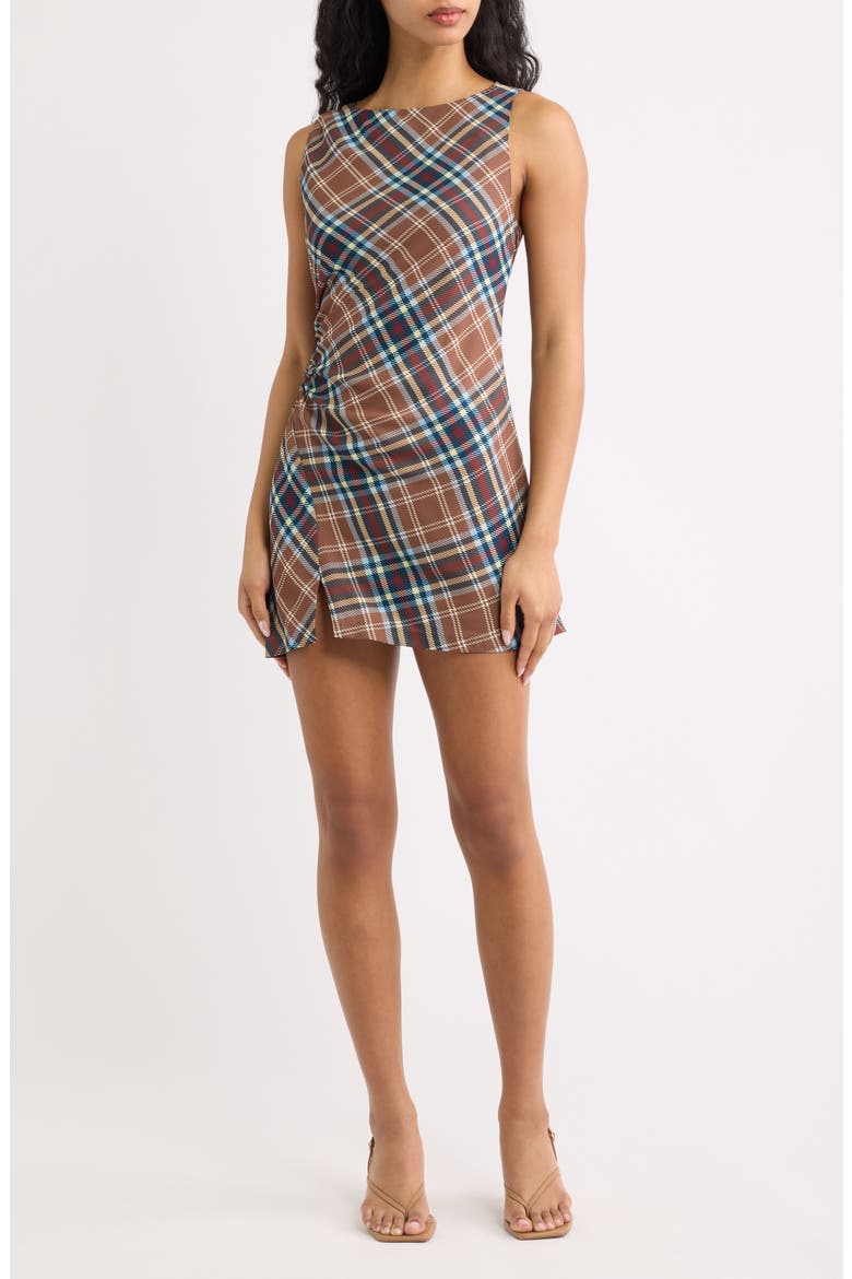 The Rosalie Plaid Sleeveless Minidress, Main, color, PLAID