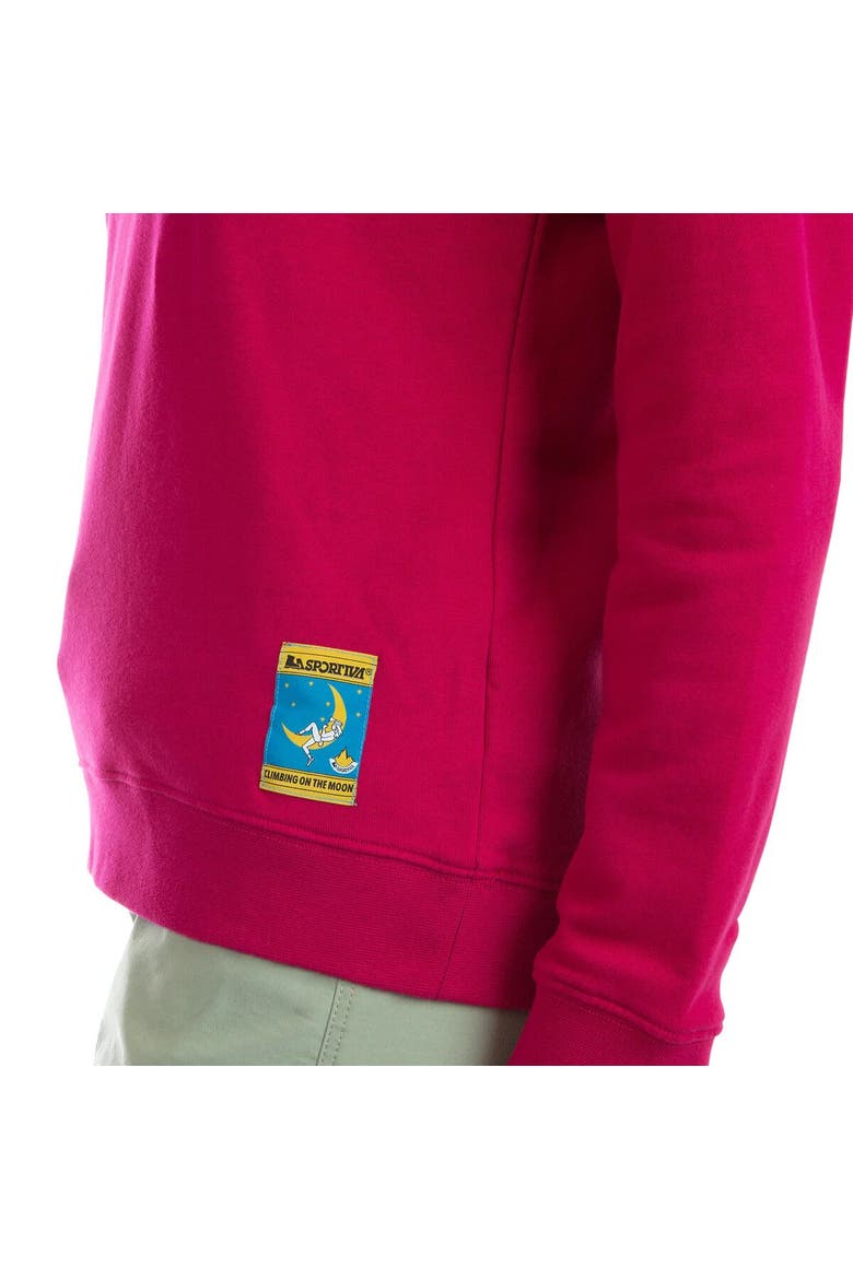 Women's Climbing On The Moon Sweatshirt, Alternate, color, Fucsia/Giallo