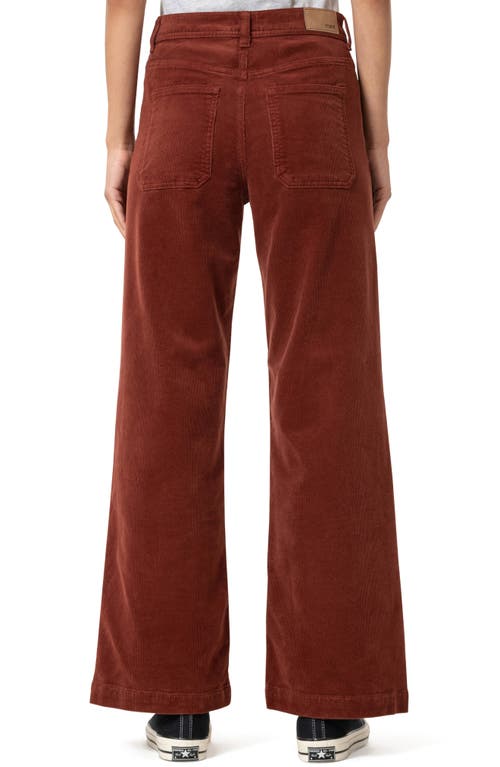 Mavi Jeans Paloma Marine Patch Pocket High Waist Wide Leg Corduroy Pants In Brown