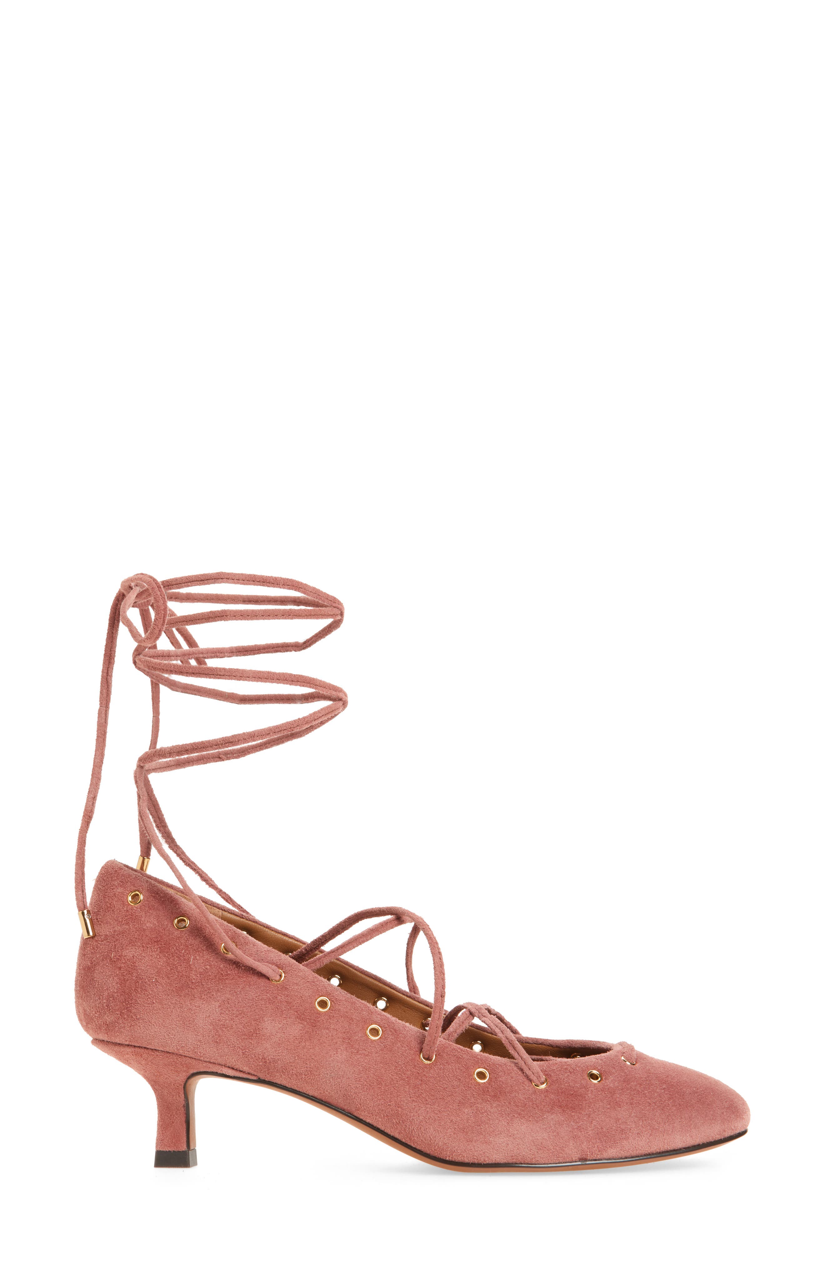Madewell Remy Wraparound Ankle Strap Kitten Heel Pump, Alternate, color, Rosy Mauve