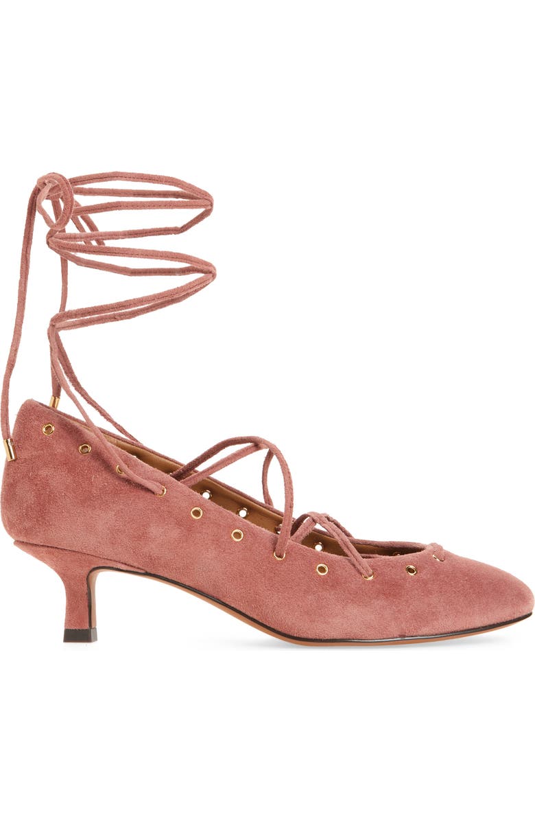 Madewell Remy Wraparound Ankle Strap Kitten Heel Pump, Alternate, color, Rosy Mauve