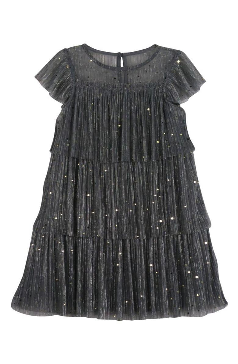 Zunie Kids' Confetti Metalllic Tiered Party Dress, Main, color,