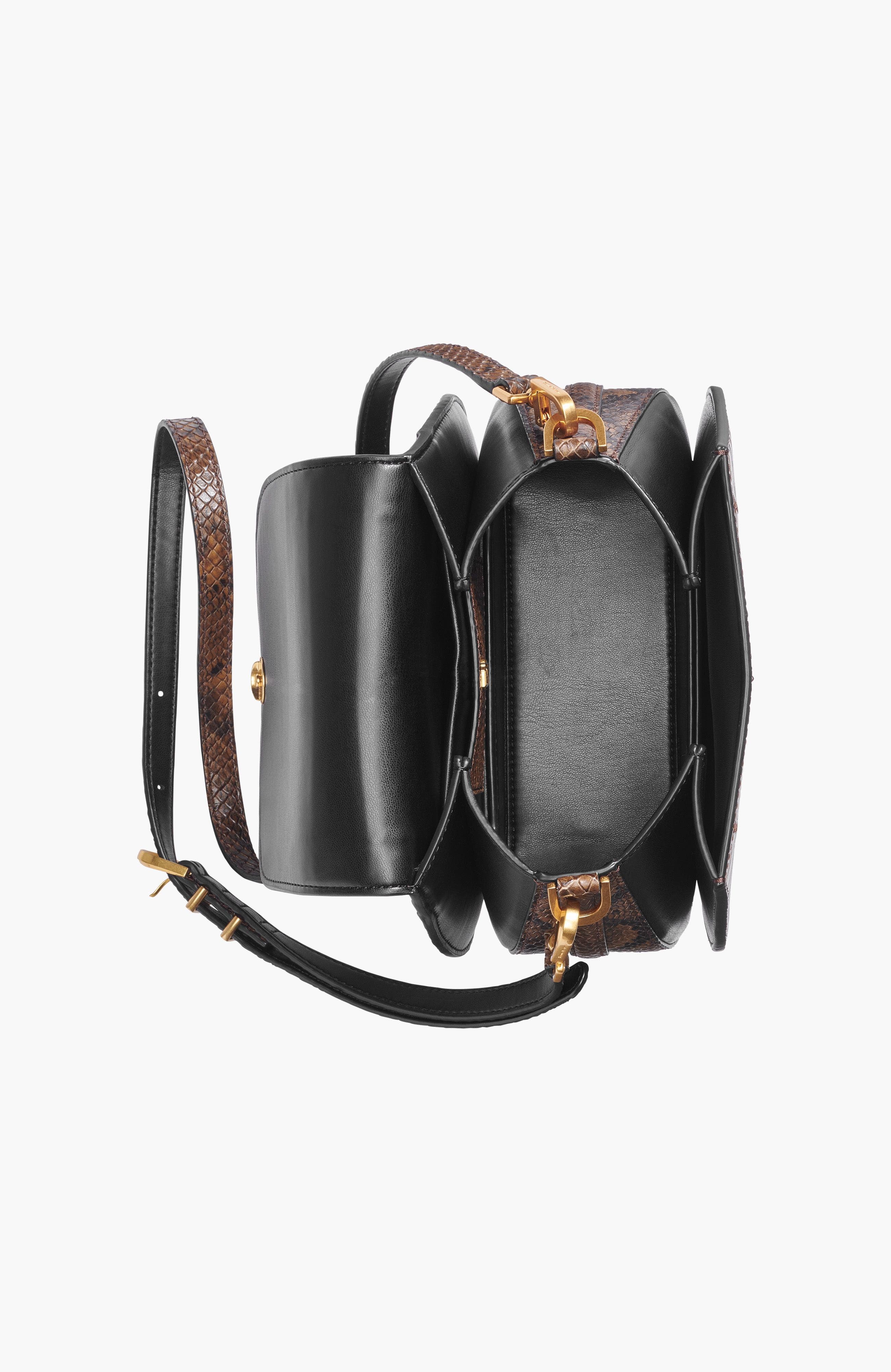 Donna Karan New York Bellerose Flap Python Crossbody, Alternate, color, 