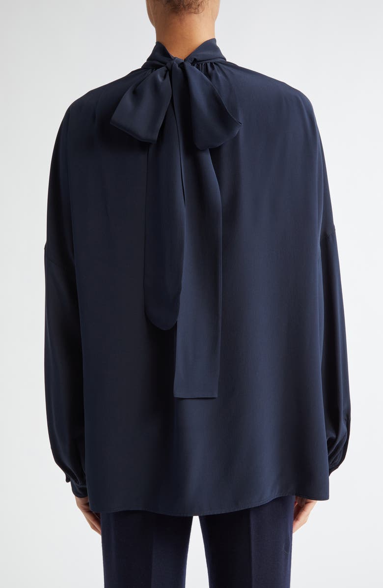 Akris punto Mock Neck Silk Crêpe de Chine Shirt, Alternate, color, 