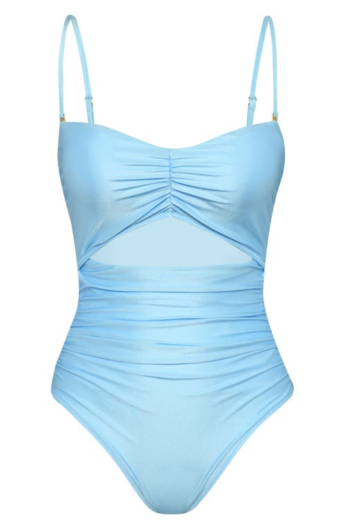 L Agence Lily Ruched Cutout One-piece Swimsuit