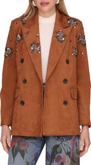 Avec Les Filles Beaded Double Breasted Jacket