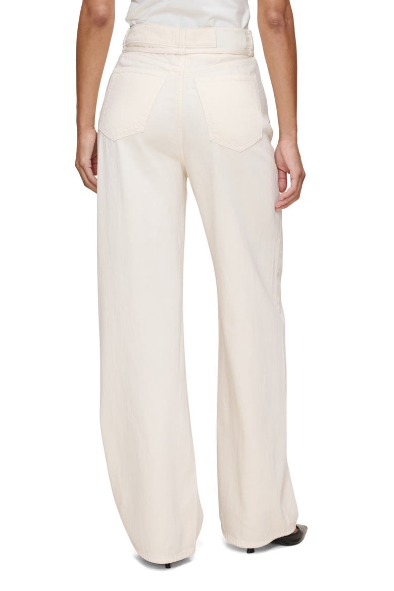 Casie Belted Mid Rise Wide Leg Jeans, Alternate, color, CREMA