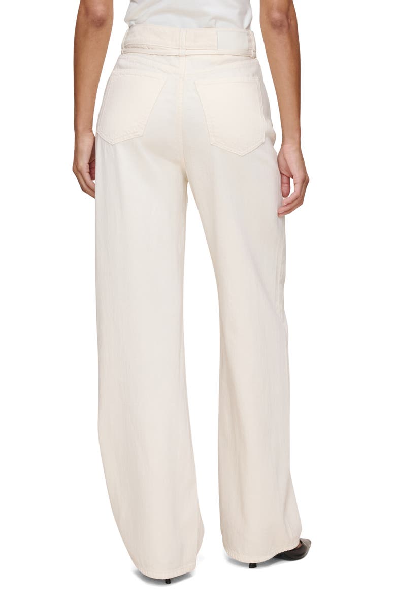 DL1961 Casie Belted Mid Rise Wide Leg Jeans, Alternate, color, Crema
