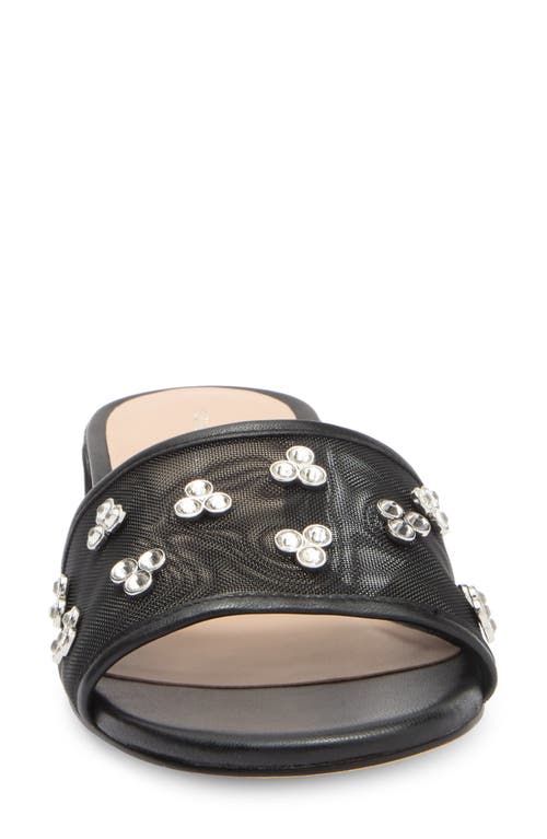 Stuart Weitzman Tammy Crystal Slide Sandal In Black