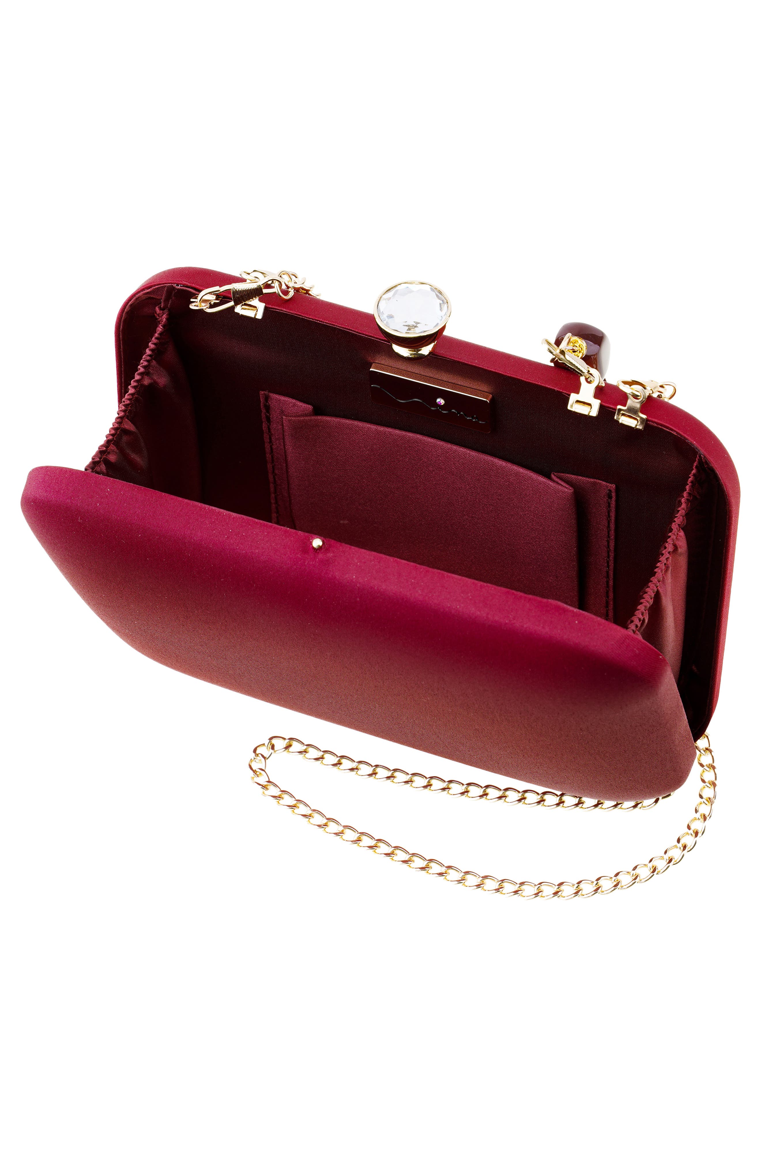 Kaela Beaded Handle Clutch, Alternate, color, CHERRYWOOD