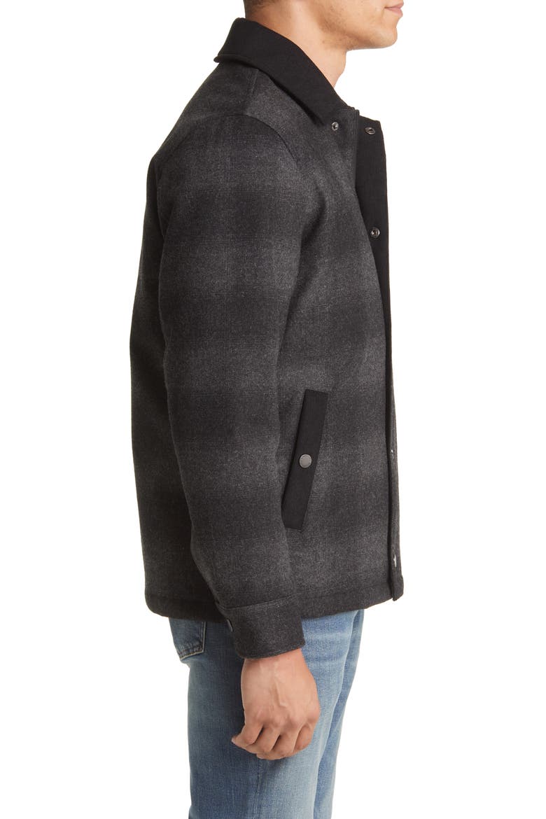 Front Range Water Resistant Wool Blend Shirt Jacket, Alternate, color, BLACK/ CHARCOAL OMBRE