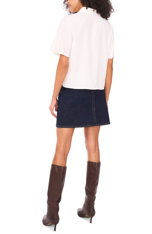 Vince Camuto Tonal Stripe Button-up Shirt In White