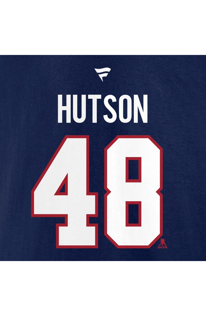 FANATICS Men's Fanatics Lane Hutson Navy Montreal Canadiens Authentic Stack Name & Number Hoodie, Alternate, color, Navy