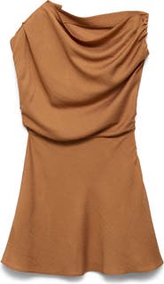 MANGO Asymmetric Drape Dress