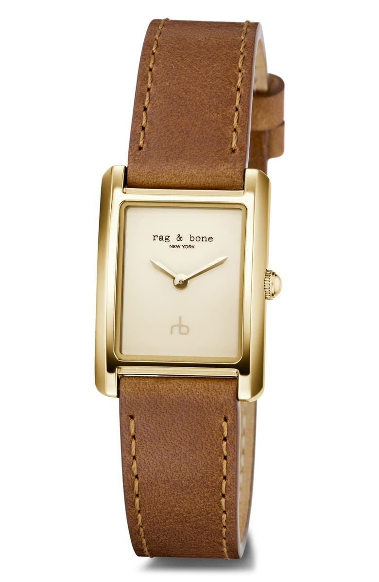 rag & bone Brynn Leather Strap Watch, 22.5mm, Alternate, color, Tan
