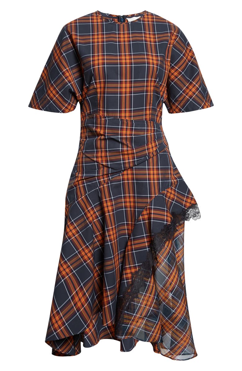 3.1 Phillip Lim Plaid Cotton & Silk Dress, Alternate, color, Dusk Multi