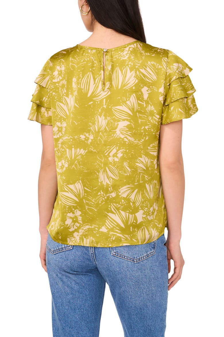 Tiered Ruffle Sleeve Top, Alternate, color, GREEN OASIS
