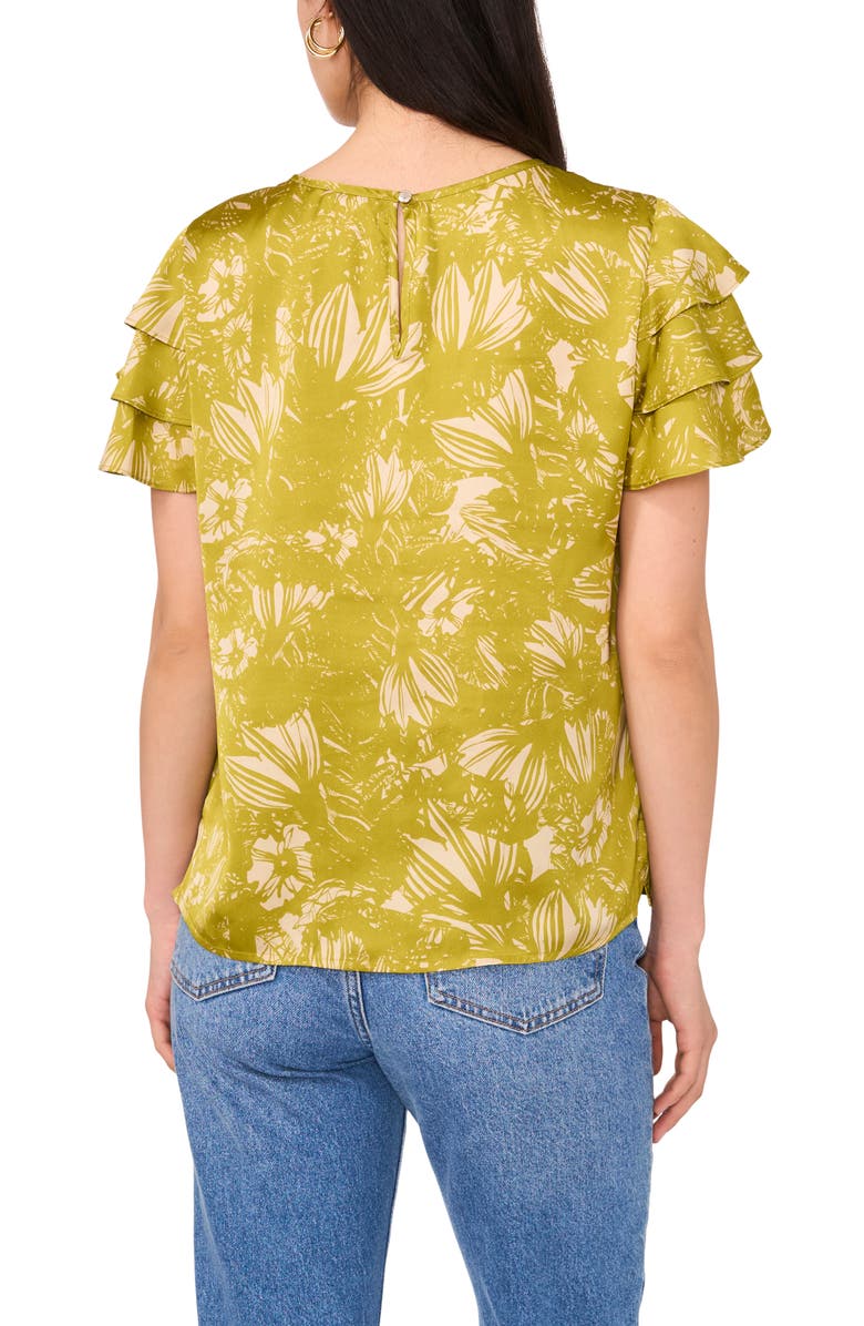Vince Camuto Tiered Ruffle Sleeve Top, Alternate, color, Green Oasis