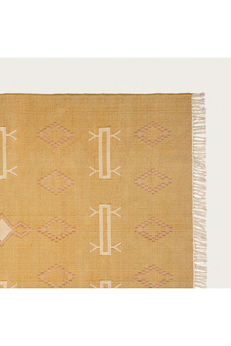 Cotton Motif Rug, Alternate, color, Mustard