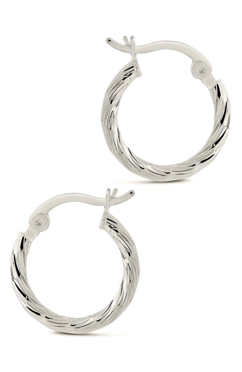 Sterling Forever Anita Hoop Earrings, Alternate, color, Silver