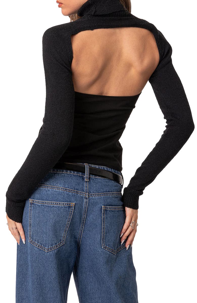 EDIKTED Turtleneck Shrug Sweater, Alternate, color, 