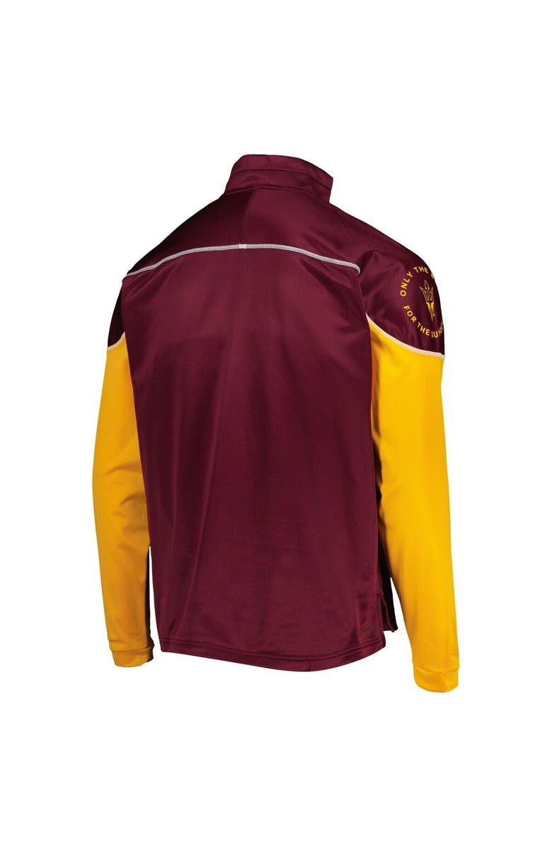 adidas Men's adidas Maroon Arizona State Sun Devils AEROREADY Knit Quarter-Snap Jacket, Alternate, color, Maroon