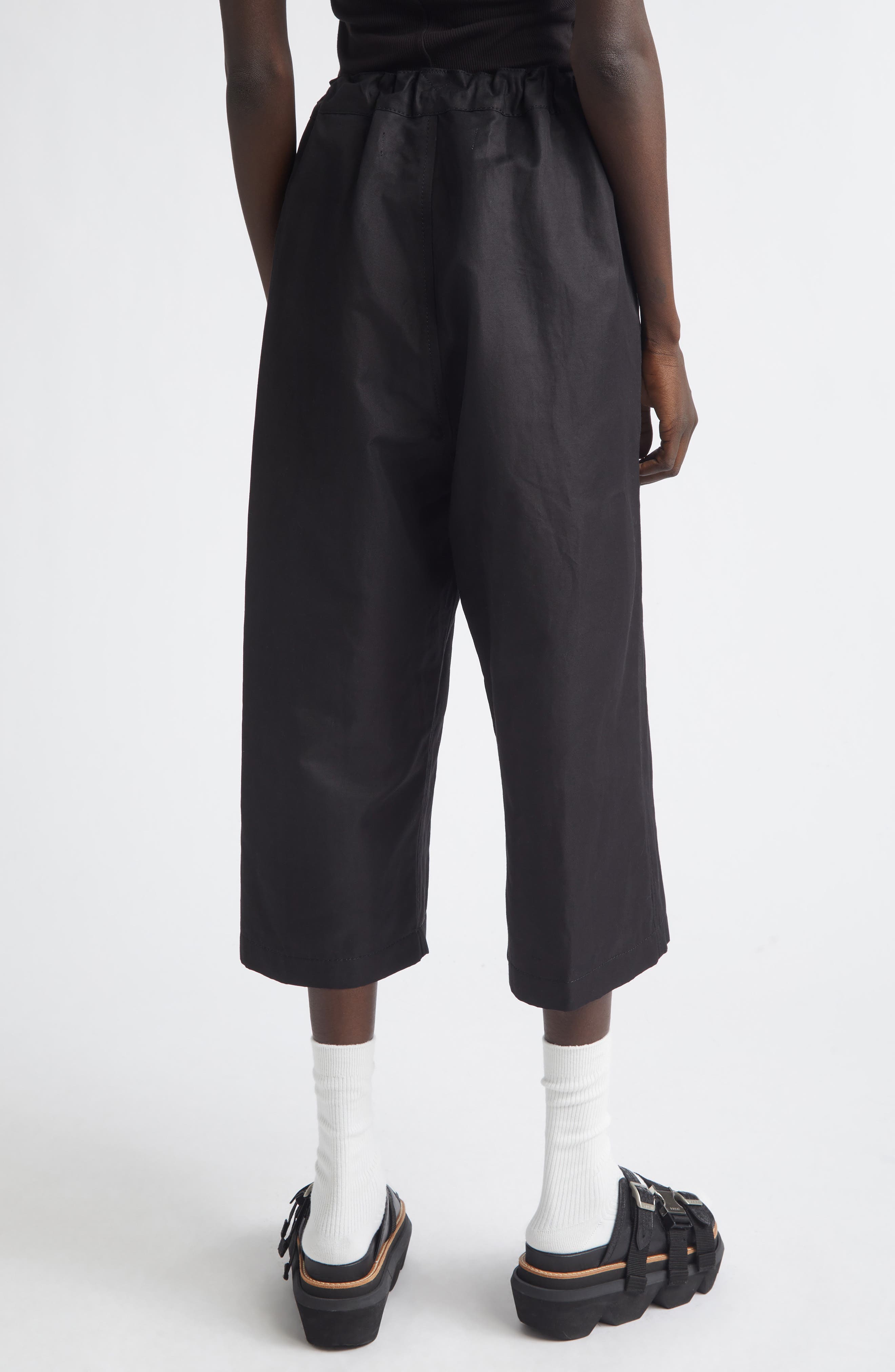 Crop Cotton & Linen Twill Wide Leg Pants - image 2