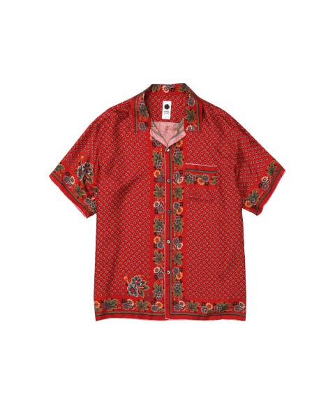 Short Sleeve Silk Scarf Shirt