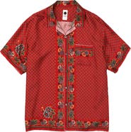 vowels Short Sleeve Silk Scarf Shirt