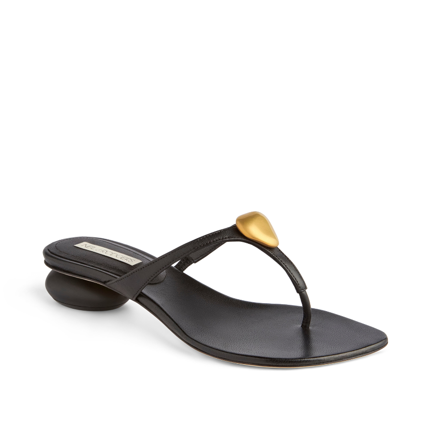 Neil J. Rodgers Pebble Sandal, Alternate, color, Black Nappa