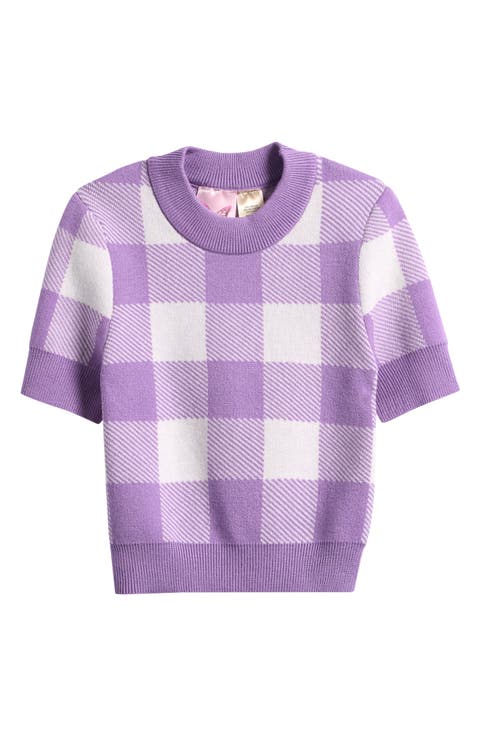Kids' Check Short Sleeve Lightweight Sweater (Little Kid & Big Kid)
