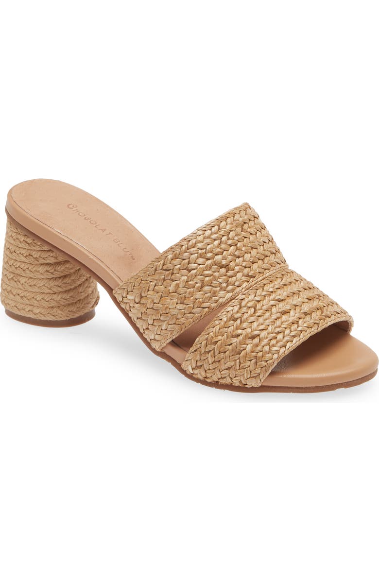 Chocolat Blu Raffia Slide Sandal, Main, color, Natural Raffia
